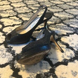 Jimmy Choo Black Glitter Pumps 35